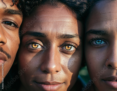 Close Up Portrait of Face with Genuine Emotion and Focused Eyes