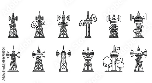 Collection of communication towers