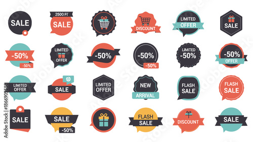 Sale badge set. Discount and offer stickers.