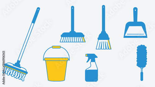 Cleaning Tools Set Vector Illustration
