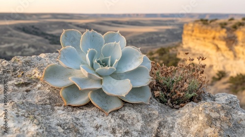 Light-gray succulent on a rocky outcrop