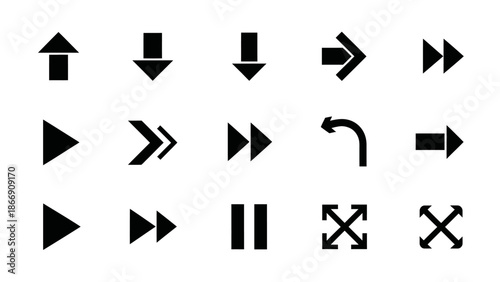 Arrow Icons Set. Navigation Symbols Collection