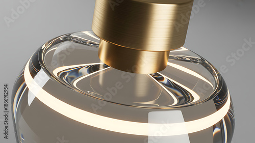 Modern glass pendant lamp with warm gold accents and soft lighting