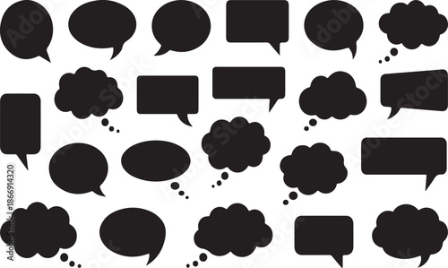 Extensive Collection of Speech and Thought Bubble Silhouettes