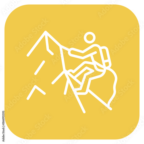 Rock Climbing icon vector image. Can be used for Adventure.