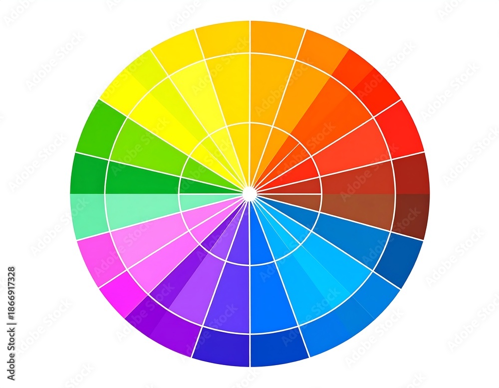Obraz premium A vibrant circular spectrum showcasing color theory