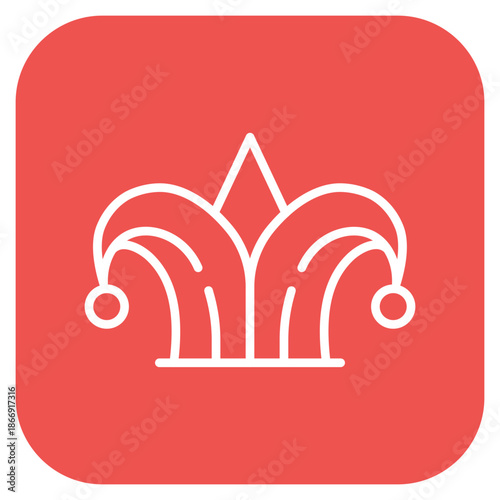 Jester Hat icon vector image. Can be used for Carnival.