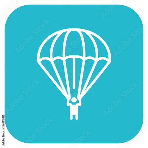 Parachute icon vector image. Can be used for Shooting.