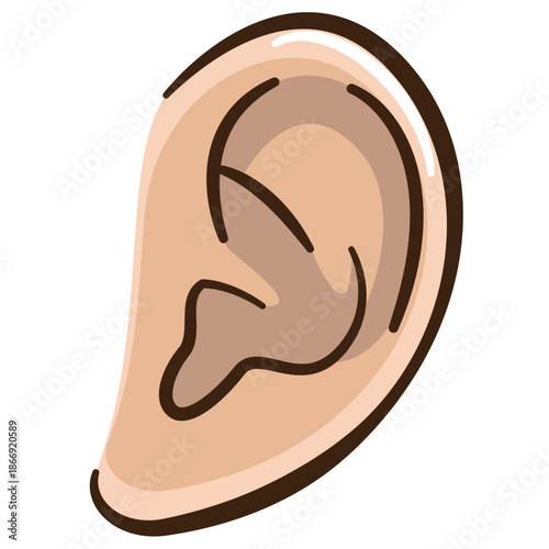 聴覚や健康をイメージした人間の耳のシンプルなベクターイラスト