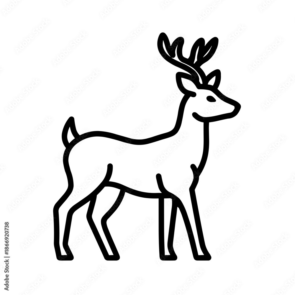 Fototapeta premium Minimalist deer wild animal vector icon