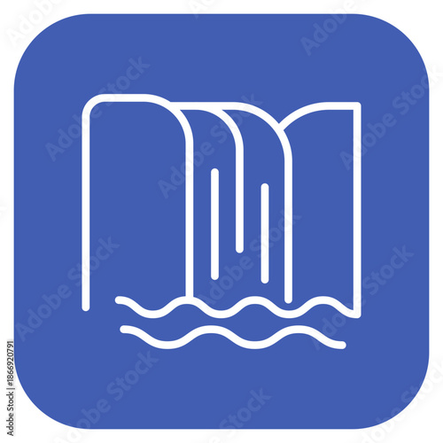 Waterfall icon vector image. Can be used for Rainforest.