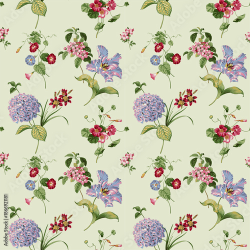 seamless background with flowers