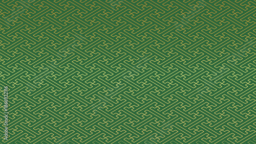 紗綾形文様（グリーン）