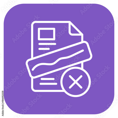 File Rejection icon vector image. Can be used for Documents And Files.