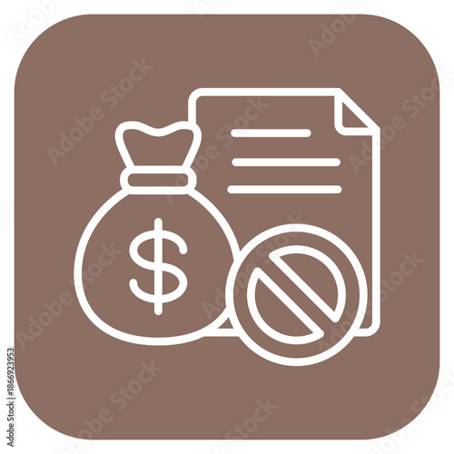 Loan Denial icon vector image. Can be used for Credit And Loan.
