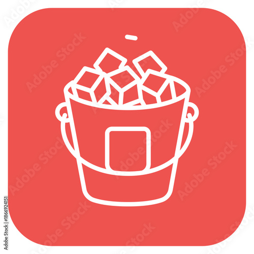Ice Bucket icon vector image. Can be used for Bar.