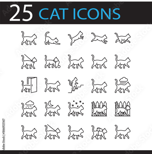 black and white icons set