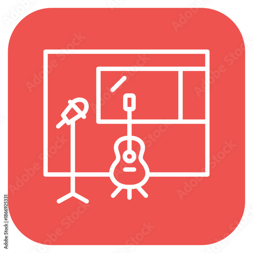 Rehearsal Room icon vector image. Can be used for Artist Studio.