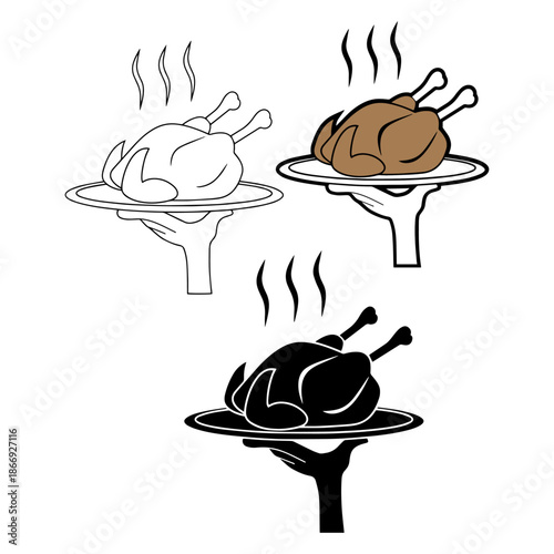 roost chicken in a plate silhouette pack