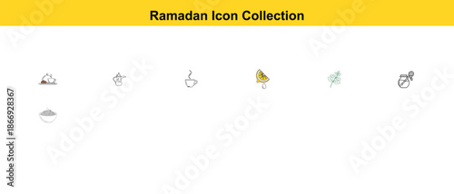 Ramadan icons collection for cultural celebrations and traditions