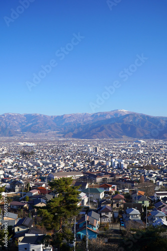 高台から眺めた長野市街地