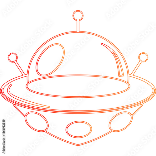 Neon UFO Illustration