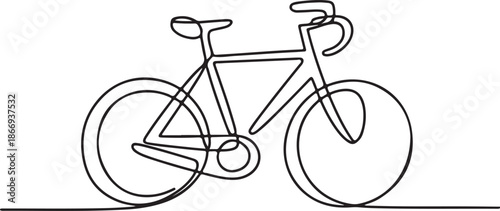 Fitness club exercise cycle continuous one line drawing