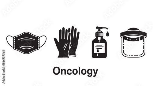 Oncology Medical Face Mask Gloves Hand Sanitizer and Cap