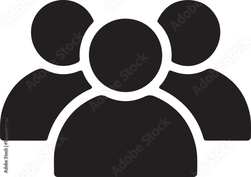 Group of people or group of users, friends flat icon for apps and websites