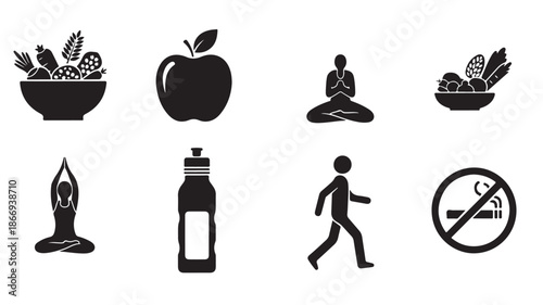 Healthy Lifestyle Icons Set