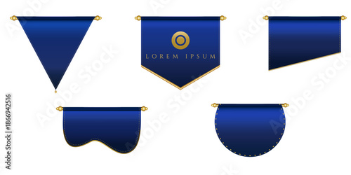 Elegant Blue and Gold Banner Templates Set