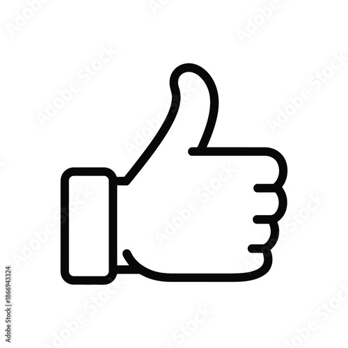 Thumbs Up Hand Gesture Icon – Like Approval Symbol Vector Illustration