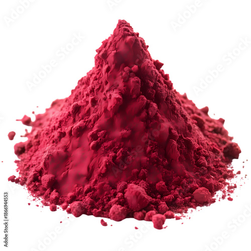 Pile of magenta berry spice powder, background removal for easy composting
