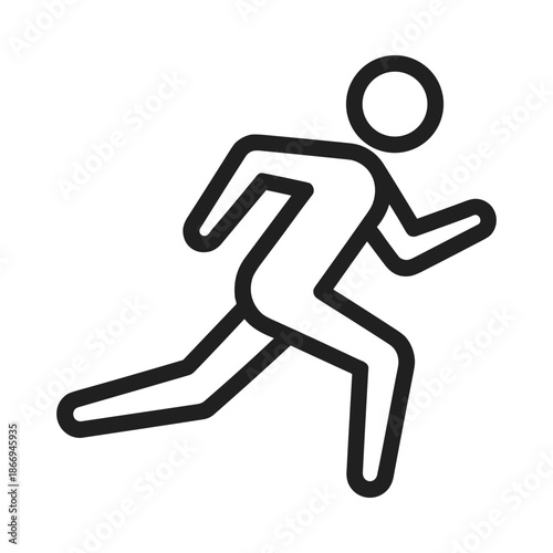 Running Person Icon for Fitness and Sports Athlete Vector Graphic