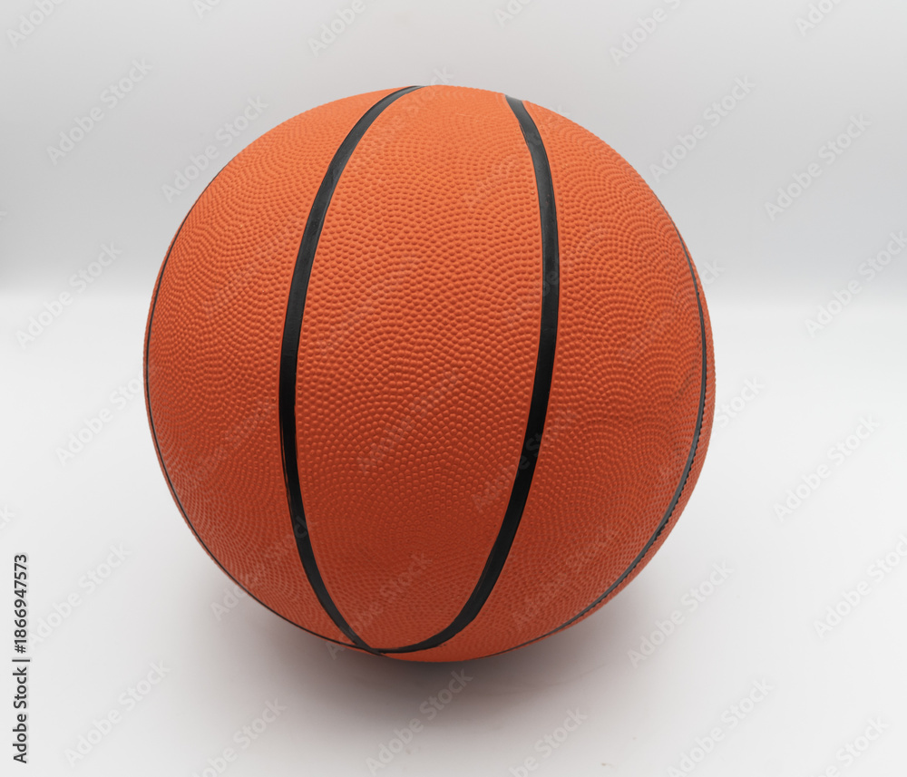 Fototapeta premium Basketball ball isolated on white background, orange sports equipment close up