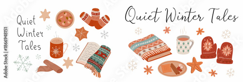 Cozy winter items for a peaceful reading experience