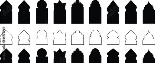 islamic shape frame border vector, illustration, design blank islamic shape template 