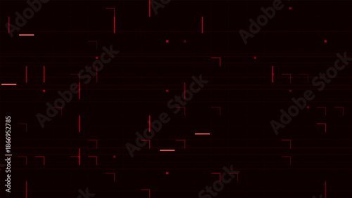 Red Cyber Security Mainframe Background with Abstract Digital Data Circuit Vector
