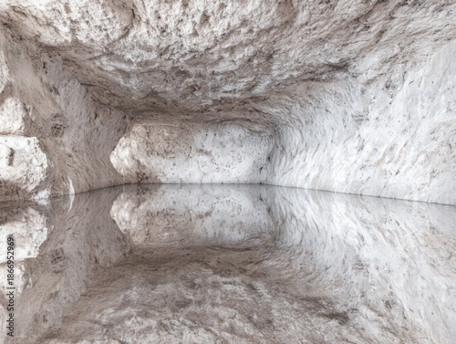 Wallpaper Mural Salt cave with smooth walls and reflective water surface in a natural setting during daylight hours Torontodigital.ca
