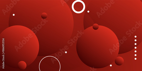 abstract red background with red circles. dynamic shapes composition and elements. modern design in eps10.