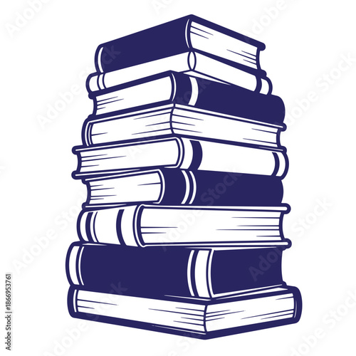 stack of books with white pages and dark covers in a pile  educational and literary symbol
