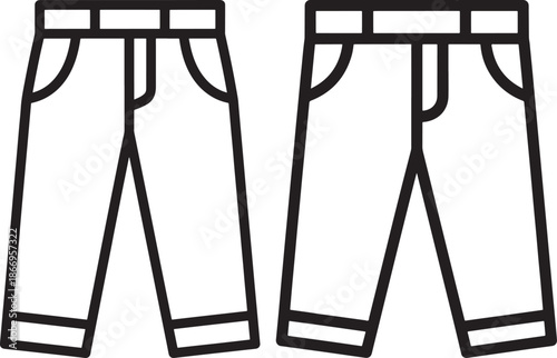 Casual Trousers and Men's Pants Line Icon - Fashion Apparel and Clothing Design Symbol