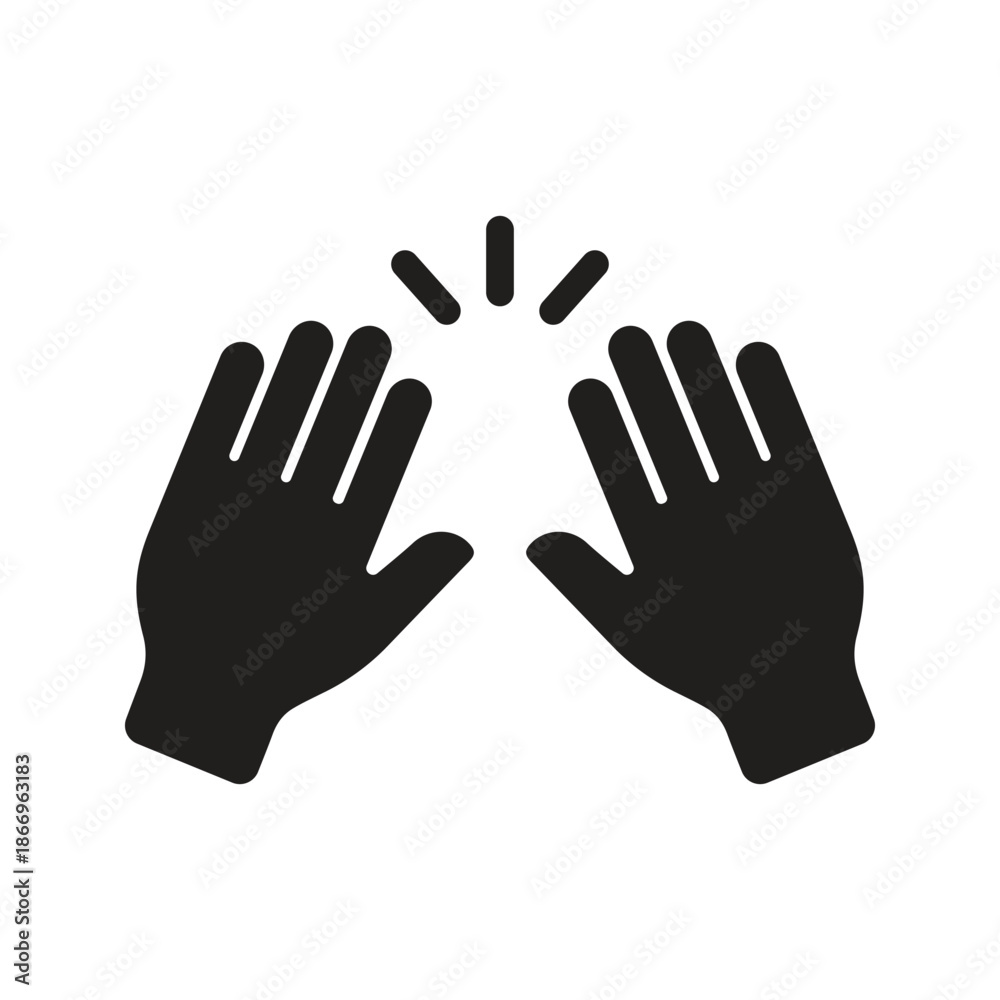Fototapeta premium Raising hand gesture icon