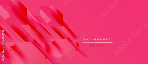 Abstract pink design features layered rectangles, creating dynamic visual effect. Modern aesthetic suitable for backgrounds, presentations.