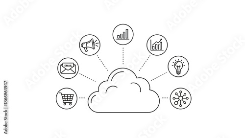 Cloud Computing Services and Applications Illustration.