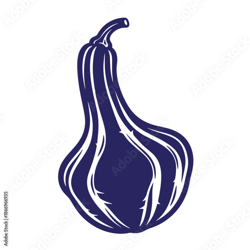 Large dark blue eggplant vegetable illustration on white background
