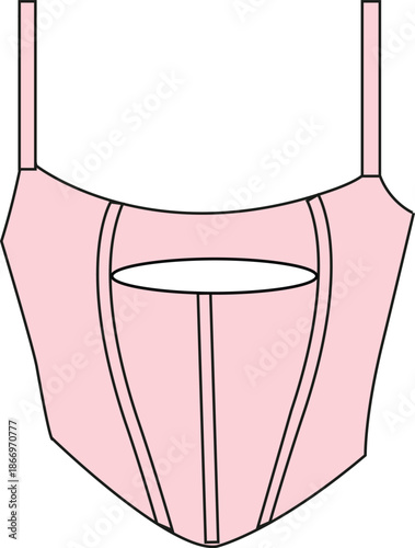 Top Corset corsets Cad Garment Flat clothing technical drawing cads fashion design apparel outline v neck eyelash lace trending vector designer  women illustration croquettes mock up girls pretty tops