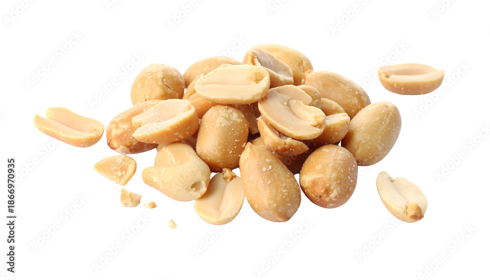 Obraz premium pile of peanuts isolated on transparent background, PNG