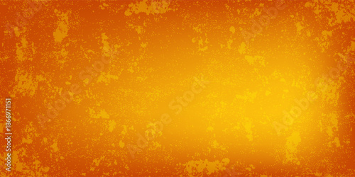 Background Yellow orange vector with texture and distressed vintage grunge and watercolor paint stains in elegant