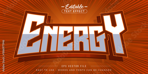 Editable text effects on energy text.